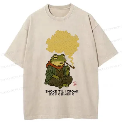 Tokyo-Tiger Smoke 'Til I Croak Washed T-Shirt