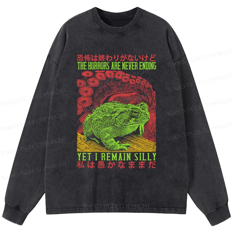 Tokyo-Tiger The Horrors Are Never Ending Japan Washed Long Sleeve T-Shirt