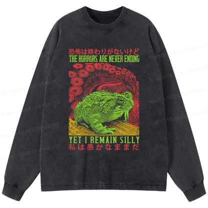 Tokyo-Tiger The Horrors Are Never Ending Japan Washed Long Sleeve T-Shirt