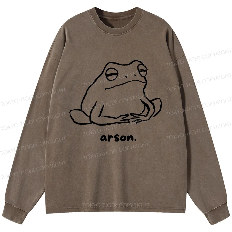 Tokyo-Tiger Japan Arsonist Frog Washed Long Sleeve T-Shirt