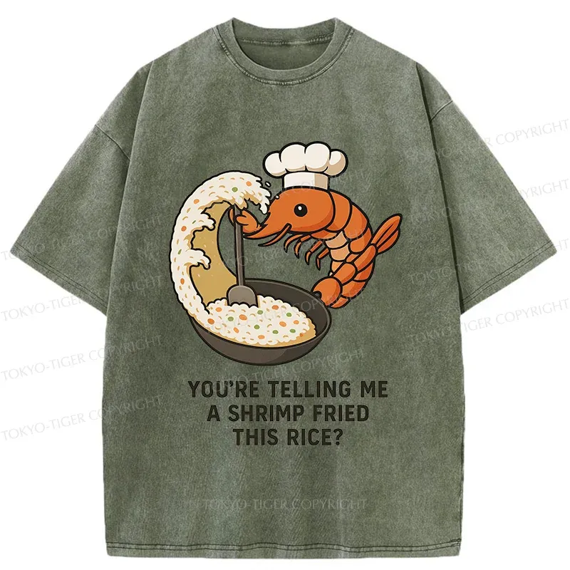 Tokyo-Tiger Shrimp Fried Rice Washed T-Shirt