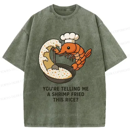 Tokyo-Tiger Shrimp Fried Rice Washed T-Shirt