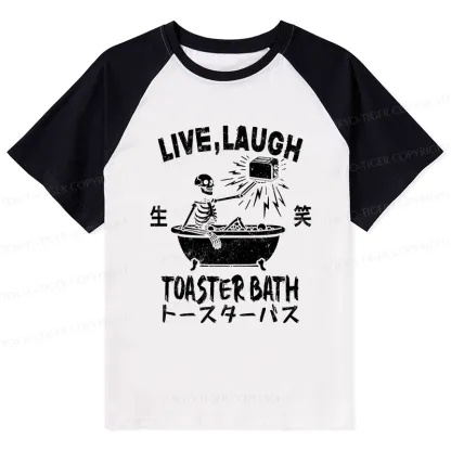 Tokyo-Tiger Funny Electric Shock Skeleton Raglan T-shirt