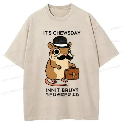 Tokyo-Tiger It's Chewsday Innit Bruv Washed T-Shirt