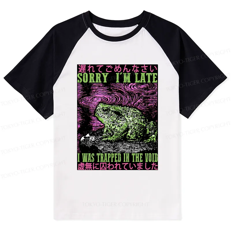Tokyo-Tiger Frogs Trapped In The Void Raglan T-shirt