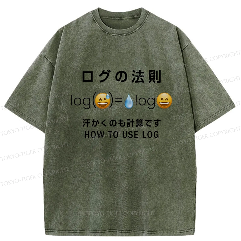 Tokyo-Tiger Funny How To Use Log Washed T-Shirt