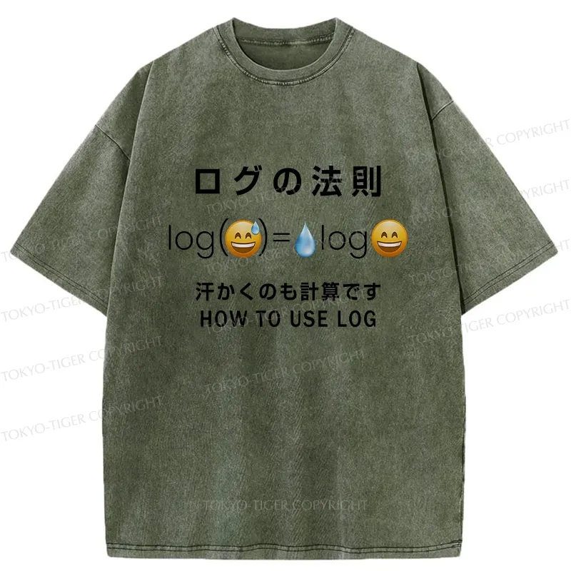 Tokyo-Tiger Funny How To Use Log Washed T-Shirt