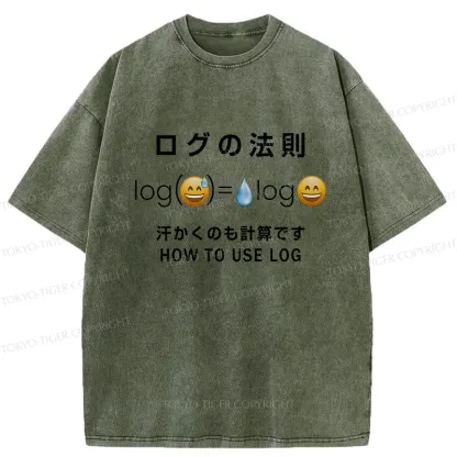 Tokyo-Tiger Funny How To Use Log Washed T-Shirt