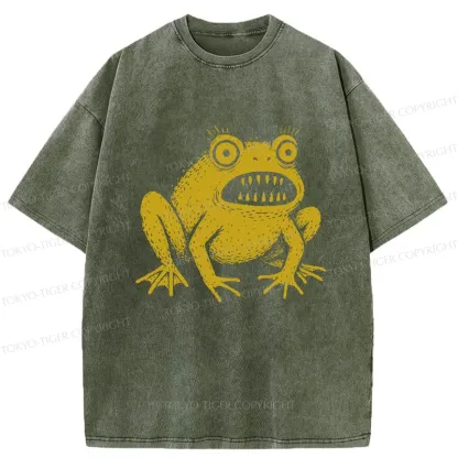 Tokyo-Tiger Horrible Japanese Frog Washed T-Shirt