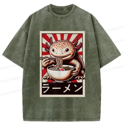 Tokyo-Tiger Ramen Lover Salamander Washed T-Shirt