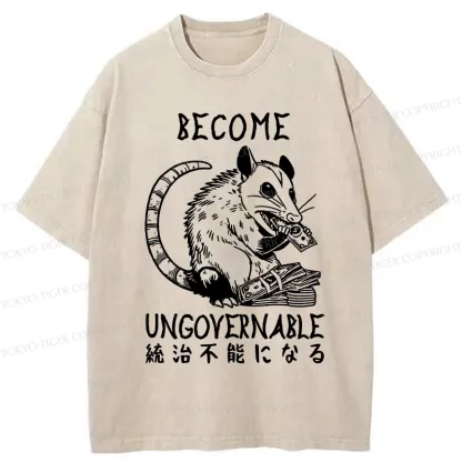 Tokyo-Tiger Ungovernable Opossum Washed T-Shirt