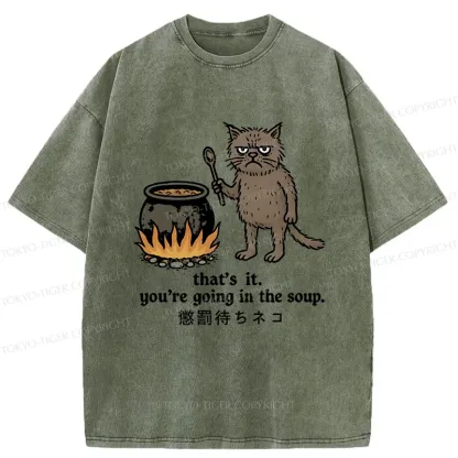 Tokyo-Tiger Cat About To Be Punished Washed T-Shirt