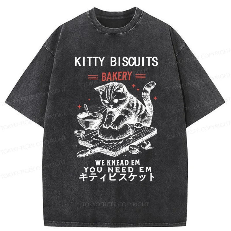 Tokyo-Tiger Cat Bakery Washed T-Shirt