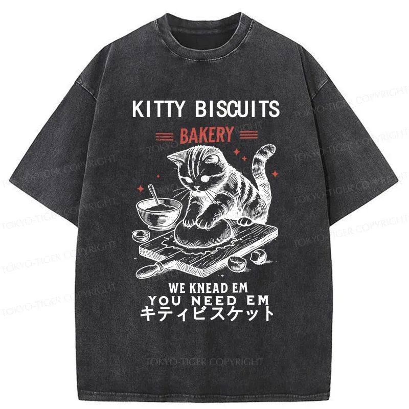 Tokyo-Tiger Cat Bakery Washed T-Shirt