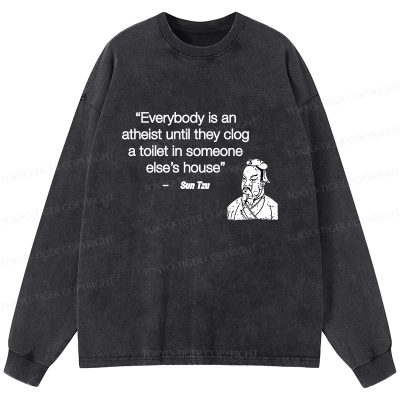 Tokyo-Tiger Funny Sun Tzu Saying Washed Long Sleeve T-Shirt