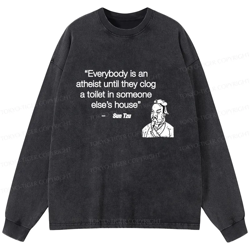 Tokyo-Tiger Funny Sun Tzu Saying Washed Long Sleeve T-Shirt