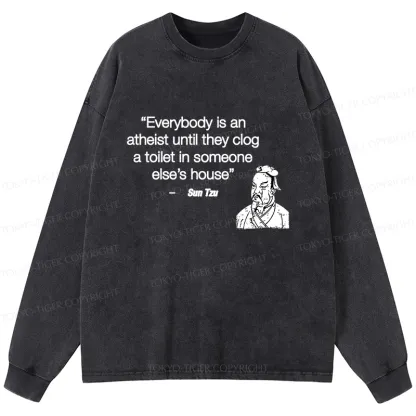 Tokyo-Tiger Funny Sun Tzu Saying Washed Long Sleeve T-Shirt