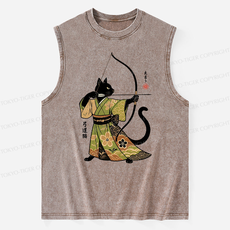 Tokyo-Tiger Japan Cat Archery Washed Tank