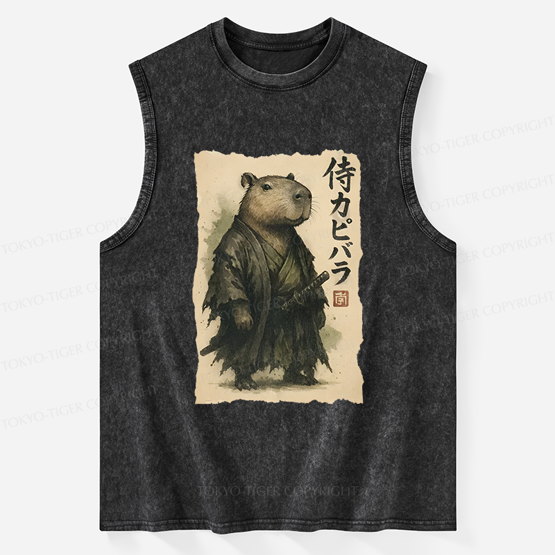 Tokyo-Tiger Capybara Samurai Washed Tank