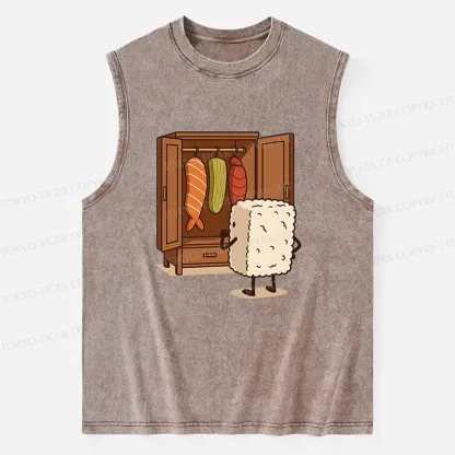 Tokyo-Tiger Sushi Pick Out Clothes Washed Tank