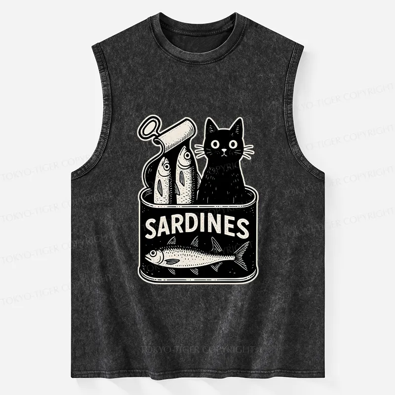 Tokyo-Tiger Cat And Canned Fish Washed Tank