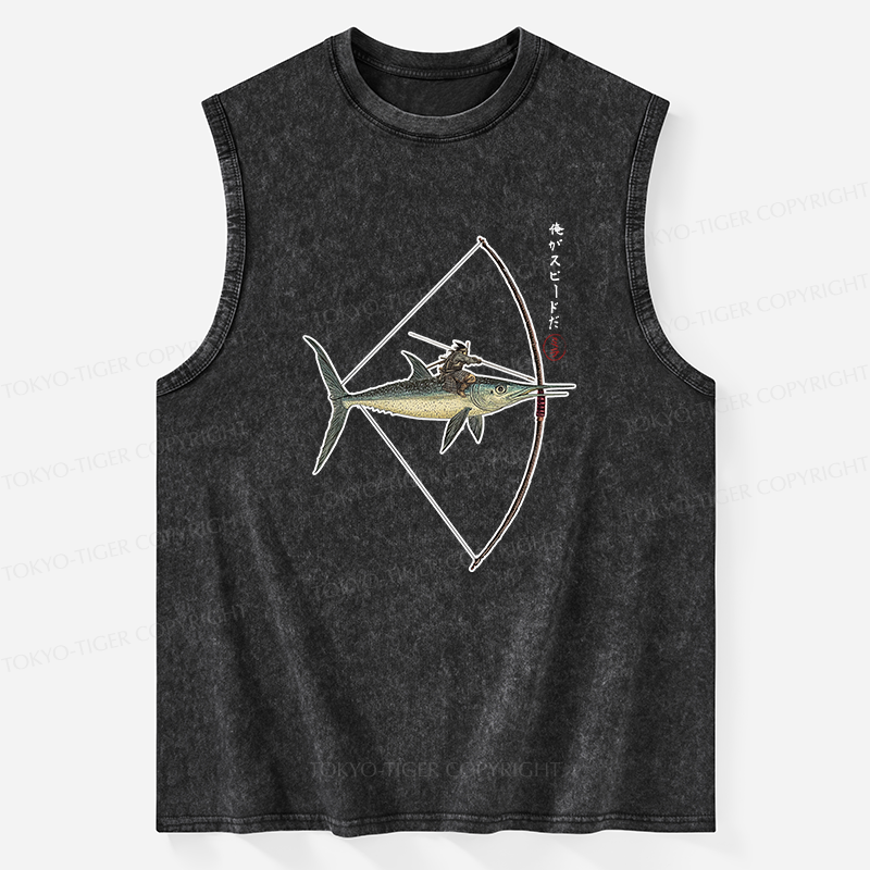 Tokyo-Tiger I Am Speed Washed Tank