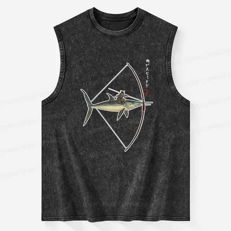 Tokyo-Tiger I Am Speed Washed Tank