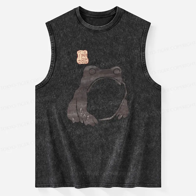 Tokyo-Tiger Matsumoto Hoji Woodblock Print Frog Washed Tank