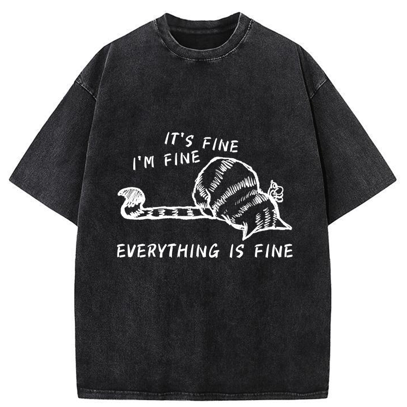 Tokyo-Tiger Everything Is Fine Washed T-Shirt