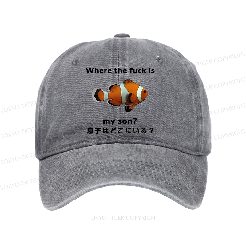 Tokyo-Tiger Fish Looking For Son Washed Cap