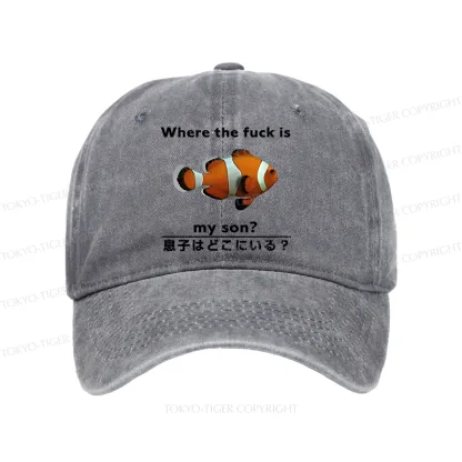 Tokyo-Tiger Fish Looking For Son Washed Cap