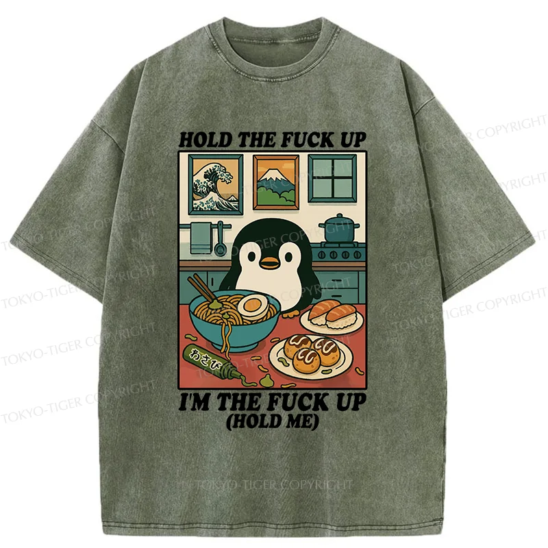 Tokyo-Tiger Troublesome Penguin Washed T-Shirt