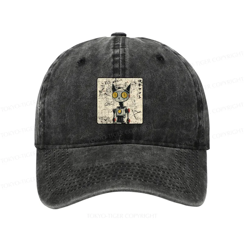 Tokyo-Tiger Robot Cat Washed Cap