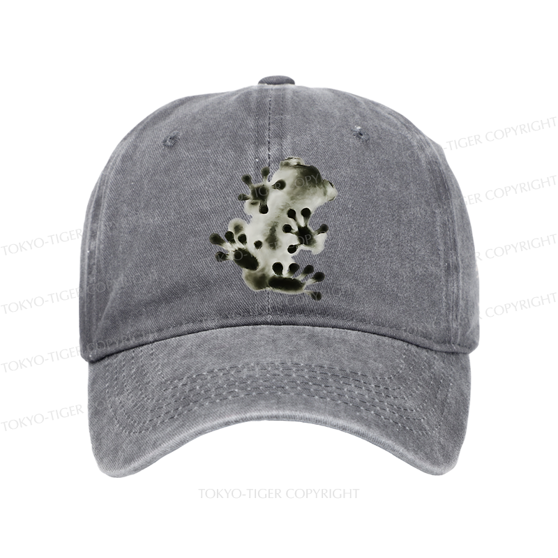 Tokyo-Tiger Ink Painting Frog Washed Cap