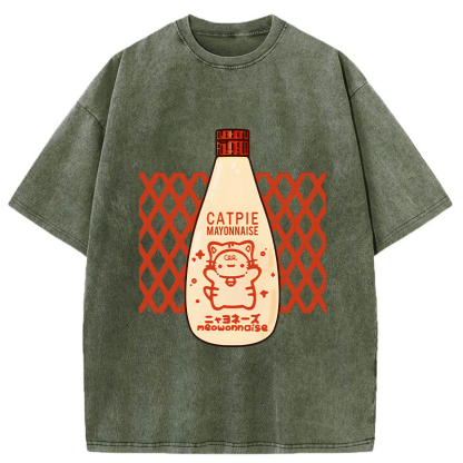 Tokyo-Tiger Catpie Mayonnaise Washed T-Shirt