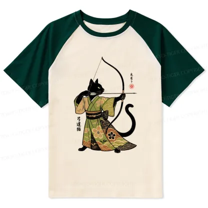 Tokyo-Tiger Japan Cat Archery Raglan T-shirt
