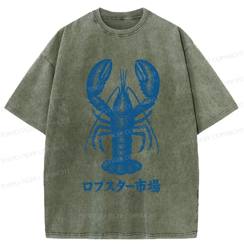 Tokyo-Tiger Lobster Market Washed T-Shirt