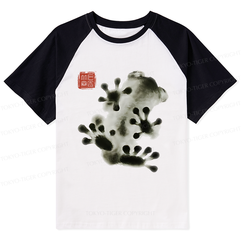 Tokyo-Tiger Ink Painting Frog Raglan T-shirt