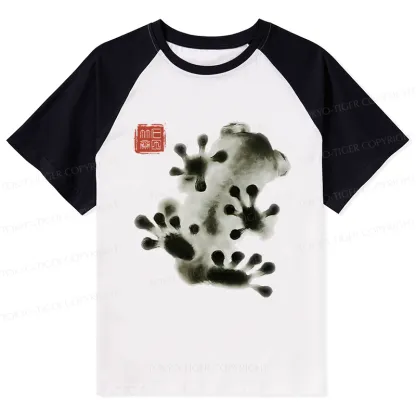 Tokyo-Tiger Ink Painting Frog Raglan T-shirt