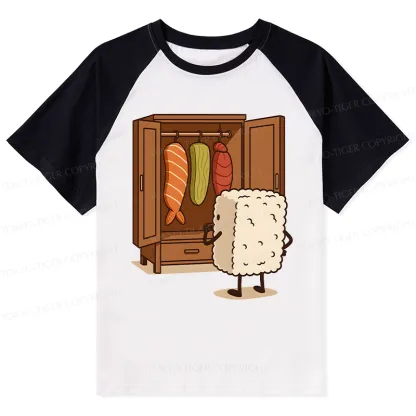 Tokyo-Tiger Sushi Pick Out Clothes Raglan T-shirt
