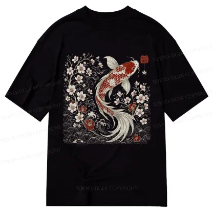 Tokyo-Tiger Vintage Sakura And Koi Classic T-Shirt
