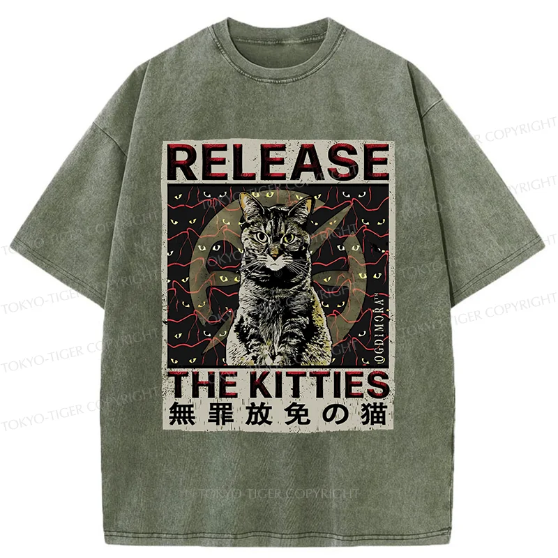 Tokyo-Tiger Release The Cat Washed T-Shirt