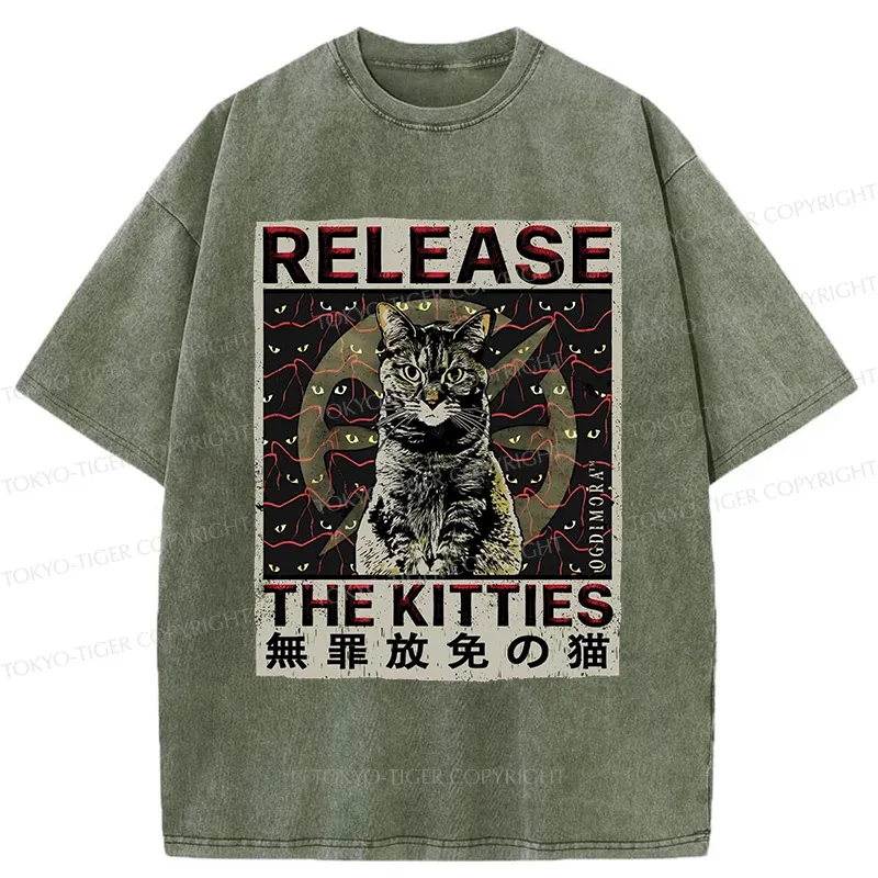 Tokyo-Tiger Release The Cat Washed T-Shirt