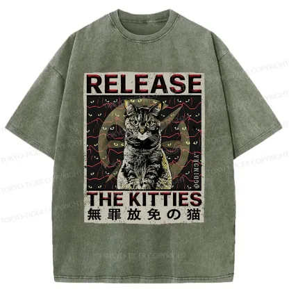 Tokyo-Tiger Release The Cat Washed T-Shirt