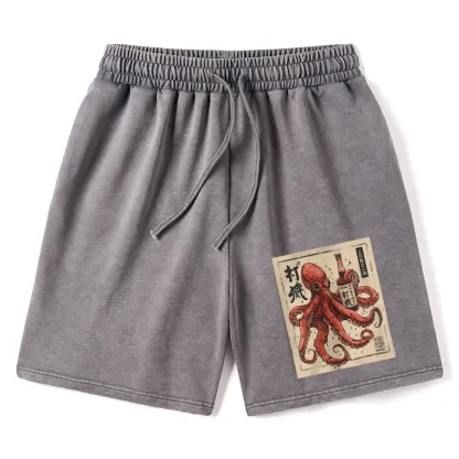 Tokyo-Tiger Osaka Saké Octopus Washed Shorts