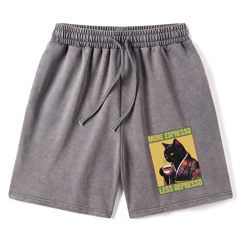 Tokyo-Tiger Up Caffeine Down Depression Washed Shorts