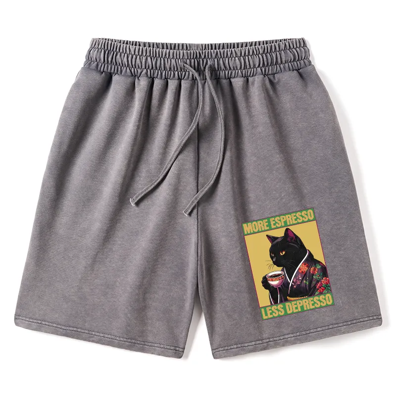 Tokyo-Tiger Up Caffeine Down Depression Washed Shorts