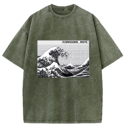 Tokyo-Tiger Kanagawa Wave Washed T-Shirt
