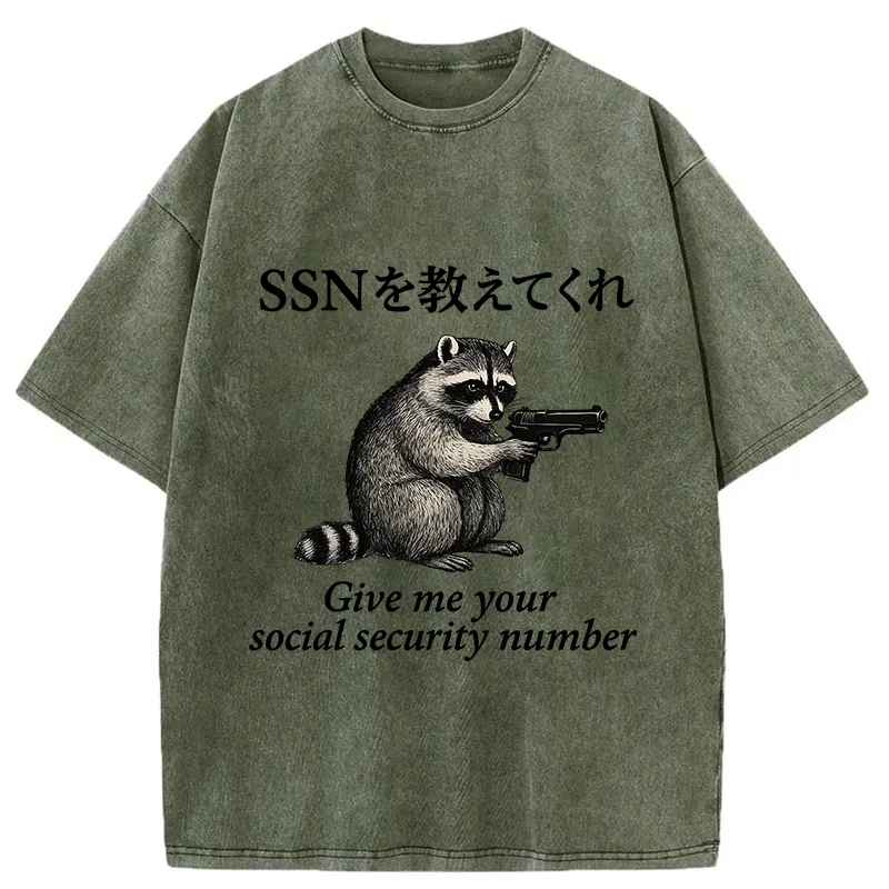 Tokyo-Tiger Raccoon Funny Meme Washed T-Shirt