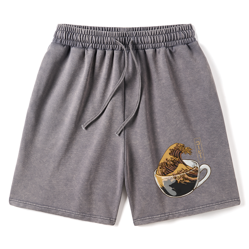 Tokyo-Tiger Coffee Wave Washed Shorts